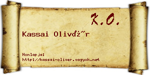 Kassai Olivér névjegykártya
