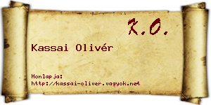 Kassai Olivér névjegykártya